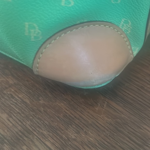 Dooney & Bourke Lime Green Coated Canvas Signature Print Satchel - Picture 8 of 16